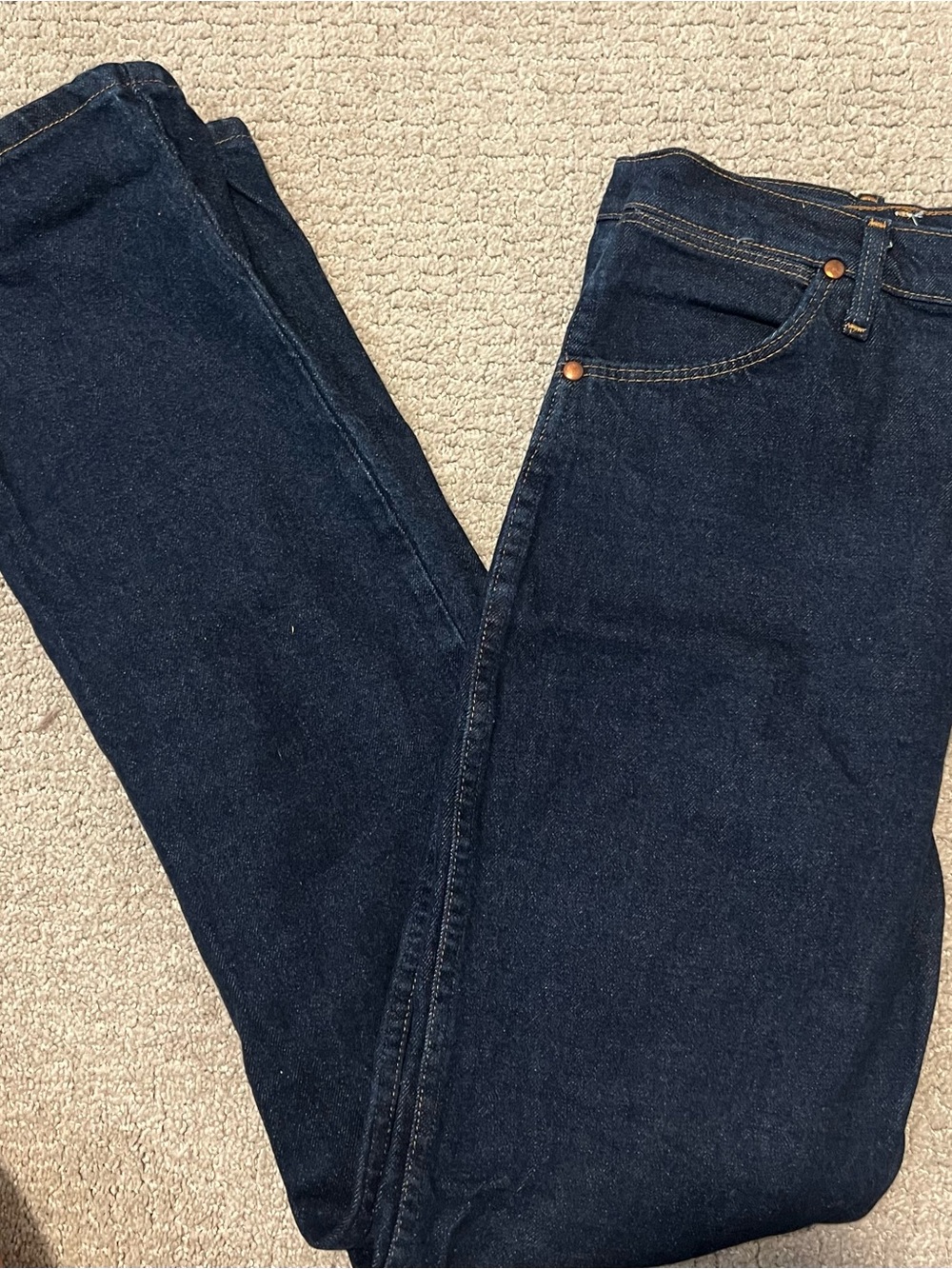 Wrangler Men's Dark Blue Straight-Leg Jeans